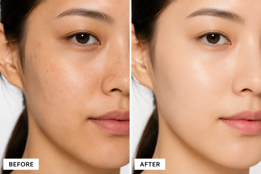 Diagram lapisan skin barrier dan peran ceramide dalam menjaga kelembapan kulit