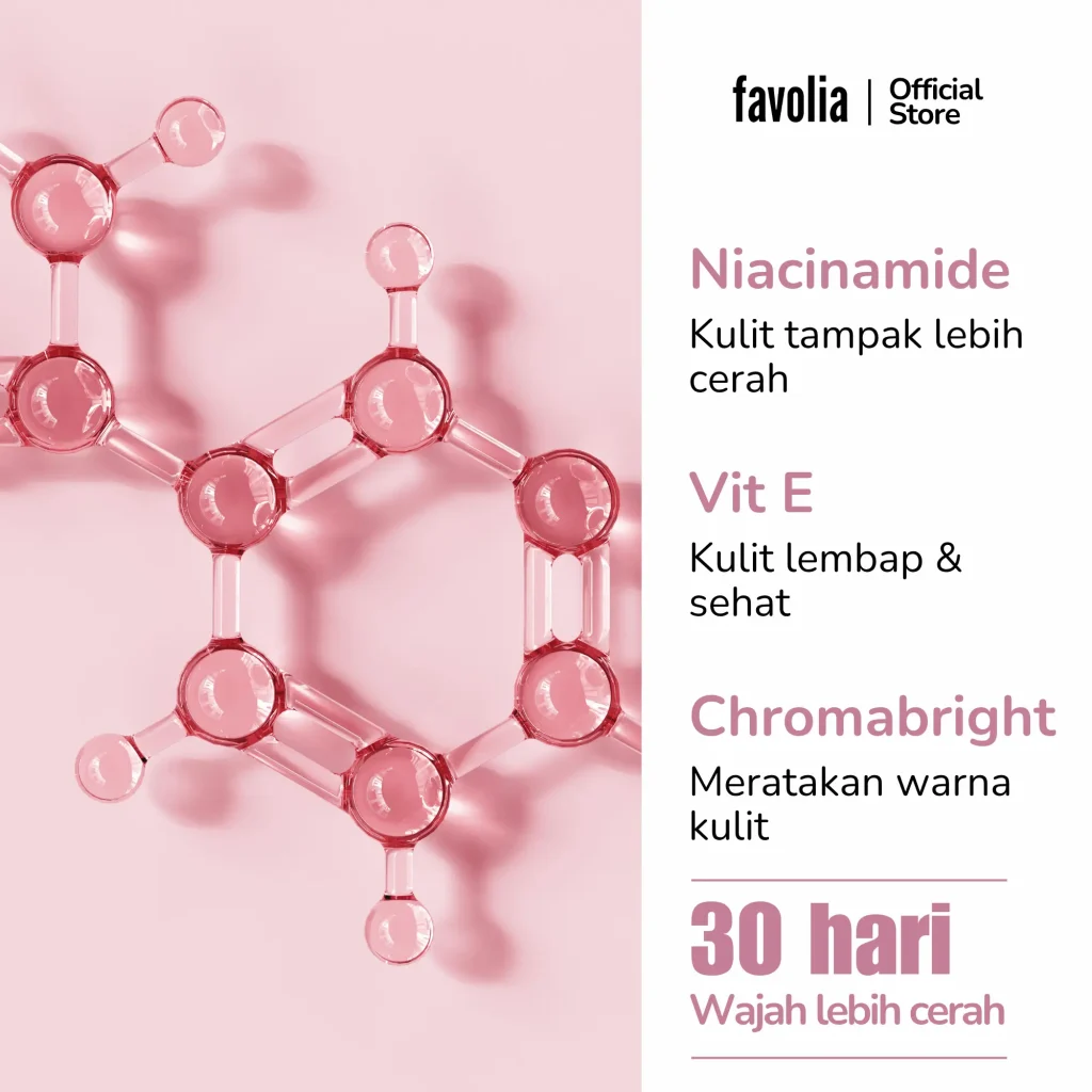 Manfaat Favolia Niacinamide Vit E Day Cream: cerahkan, samarkan noda, lembapkan kulit